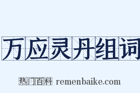 万应灵丹组词是什么意思的图片